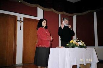 Hana Karam reading from and signing copies of her novel, March 2006